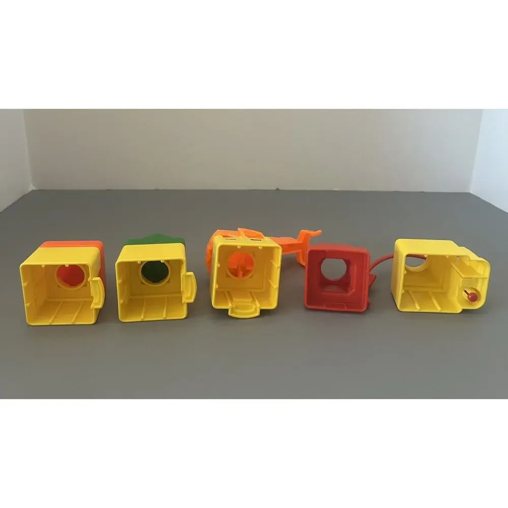 Fisher Price Flip Track Buildings, Crane, Gas Pump Replacements Vintage Lot of 5